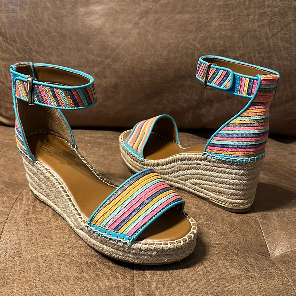 Women’s Franco Sarto Striped Espadrille Wedges - Multicolor